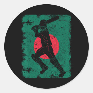 Adesivo Redondo Ngladesh Cricket Player Ngladeshi Flag Pride Vinta