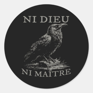 Adesivo Redondo Ni Dieu Ni Maître - No God No Master