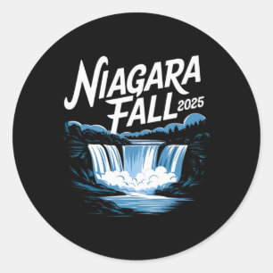 Adesivo Redondo Niagara Fall 2025 Family Trip Friends Vacation Nia