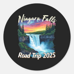 Adesivo Redondo Niagara Falls Road Trip Family Vacage Men W