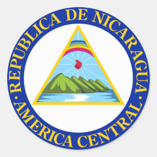 Adesivo Redondo NICARÁGUA - bandeira/emblema/casaco de armas/símbo