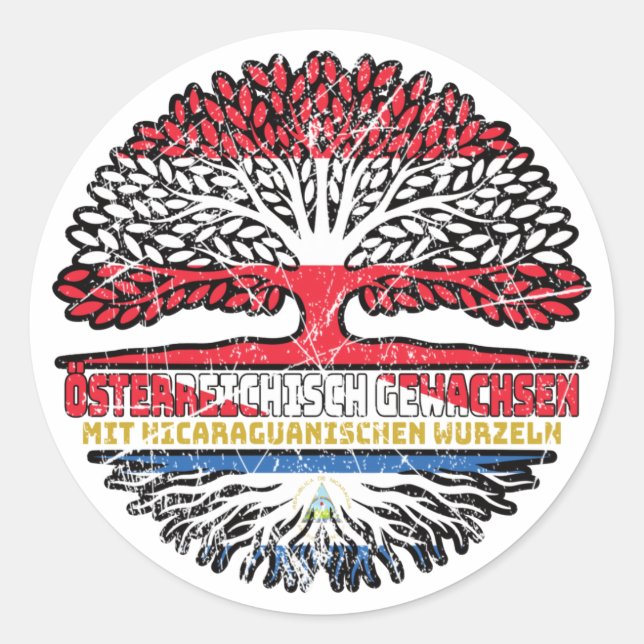 Adesivo Redondo Nicarágua Österreichisch Österreich (Frente)