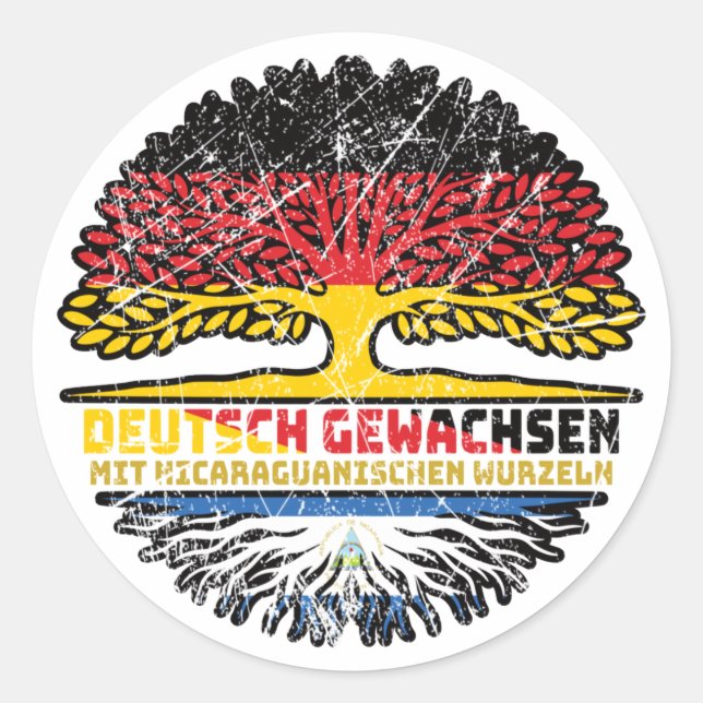Adesivo Redondo Nicaraguanisch Deutsch Deutschland Baum (Frente)