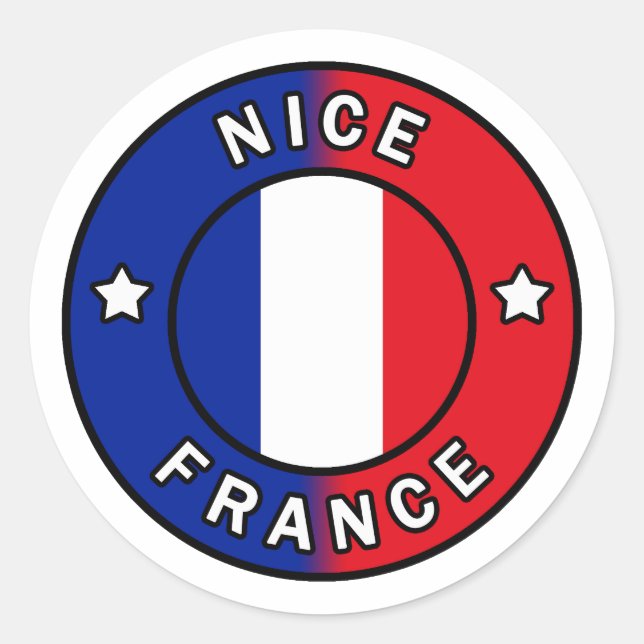 Adesivo Redondo Nice França (Frente)
