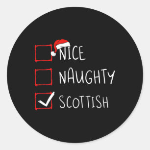 Adesivo Redondo Nice Naughn Christmas Scotland Heritage
