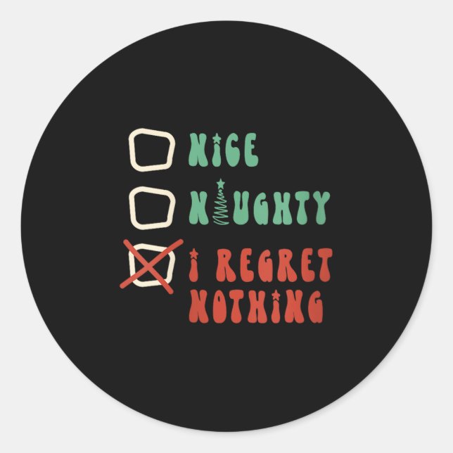 Adesivo Redondo Nice Naughty I Swear I Tried V-neck  (Frente)