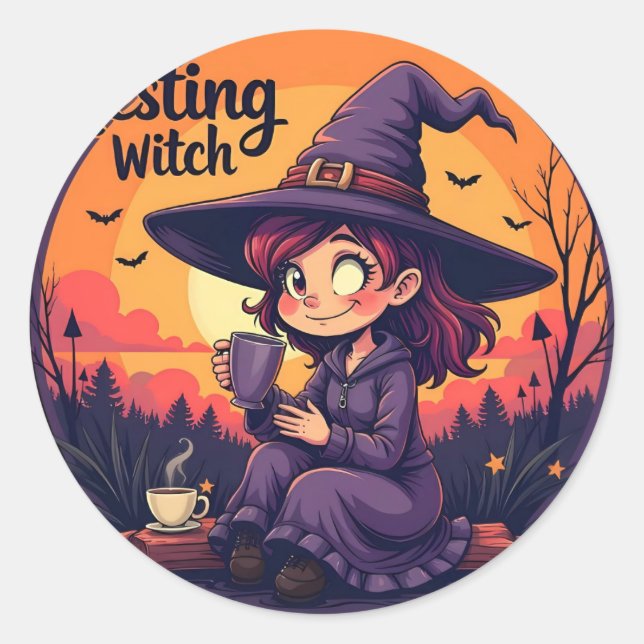Adesivo Redondo Nice witch  (Frente)