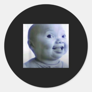Adesivo Redondo Nicho Engraçado Bebê Geração Z Meme Ai Viral Rindo