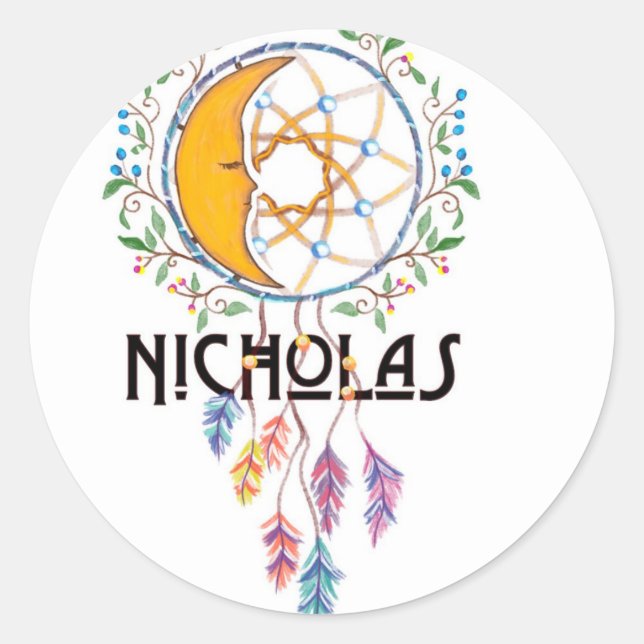 Adesivo Redondo Nicholas Dreamcatcher (Frente)