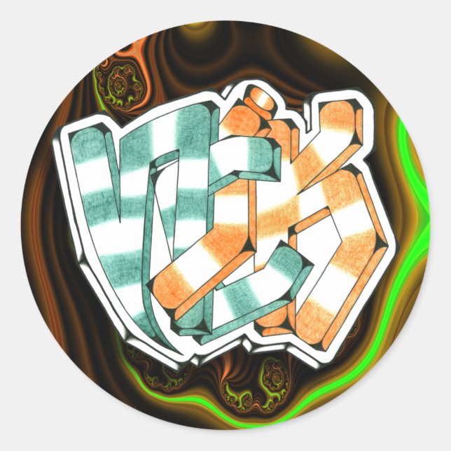 Adesivo Redondo Nick ~ Garffiti Art Sticker 1,5" (Frente)