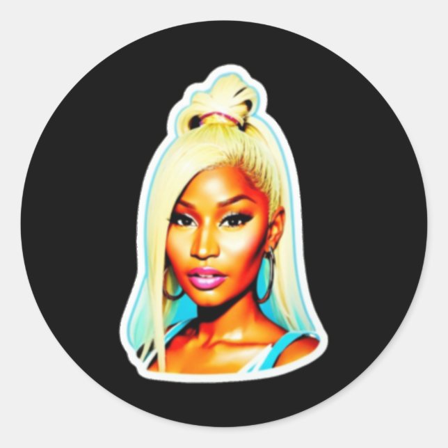 Adesivo Redondo Nicki Minaj Sticker (Frente)