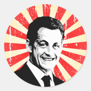 Adesivo Redondo Nicolas Sarkozy