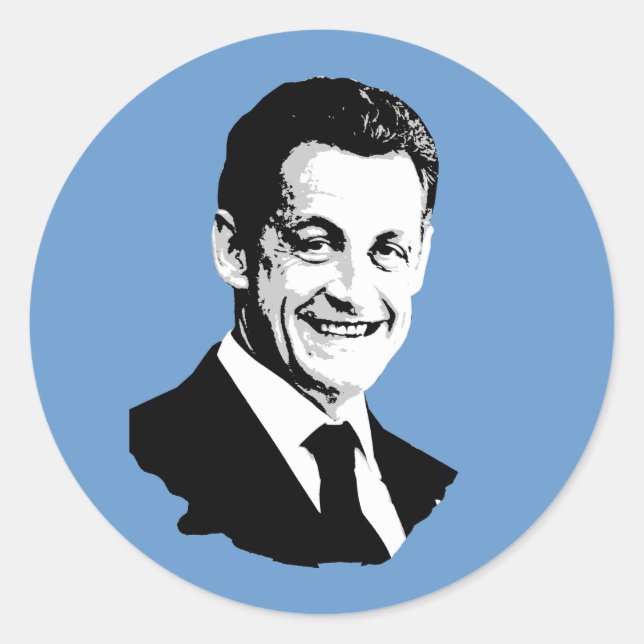 Adesivo Redondo Nicolas Sarkozy (Frente)