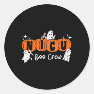 Adesivo Redondo Nicu Boo Crew Ghost Pumpkin Costume NICU Enfermeir