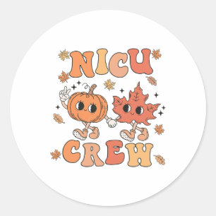 Adesivo Redondo Nicu Crew Pumpkin Folha Folha Nicu Enfermeira Hall