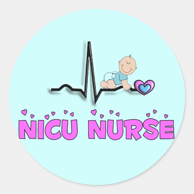 Adesivo Redondo NICU Enfermeira QRS Design (Frente)