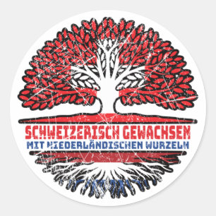 Adesivo Redondo Niederlande Niederländisch Schweizer Schweiz Baum