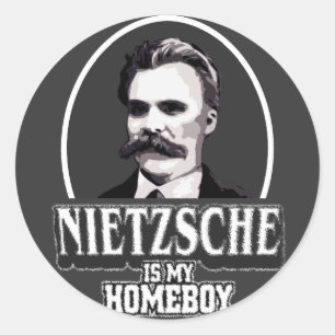 Adesivo Redondo Nietzsche É Meu Ficar em casa