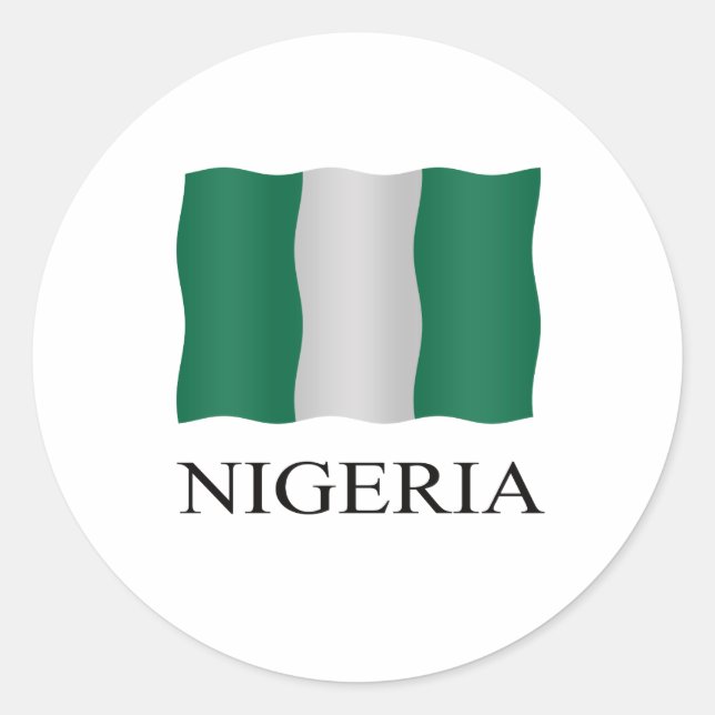 Adesivo Redondo Nigeria flag (Frente)