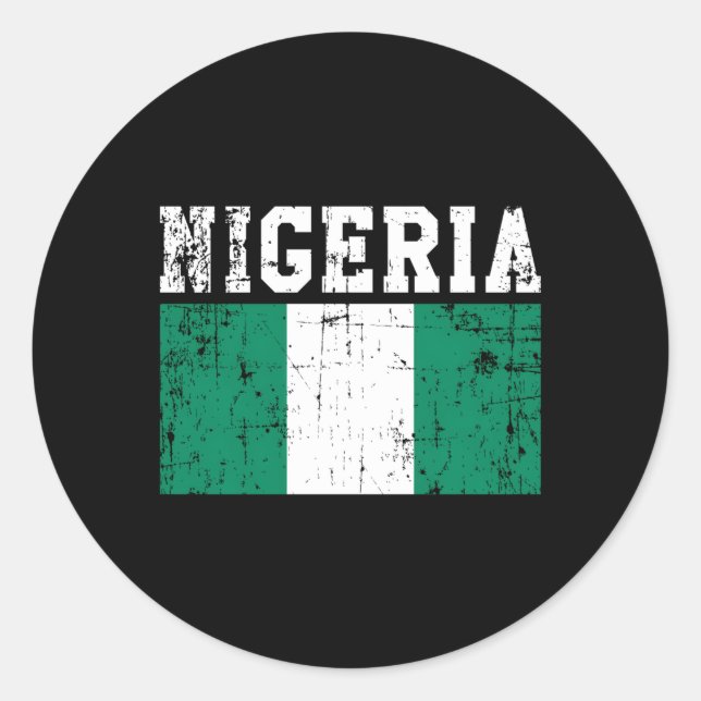 Adesivo Redondo Nigéria Flag Nigerian Roots (Frente)