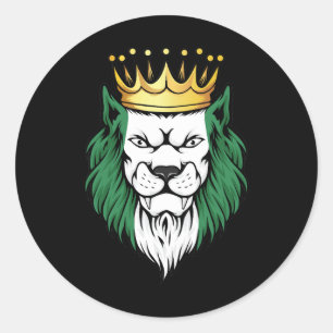 Adesivo Redondo Nigéria Lion King Flag
