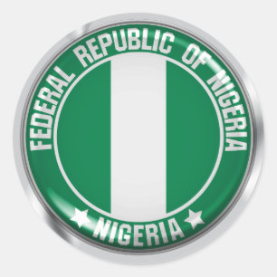 Adesivo Redondo Nigeria Round Emblem
