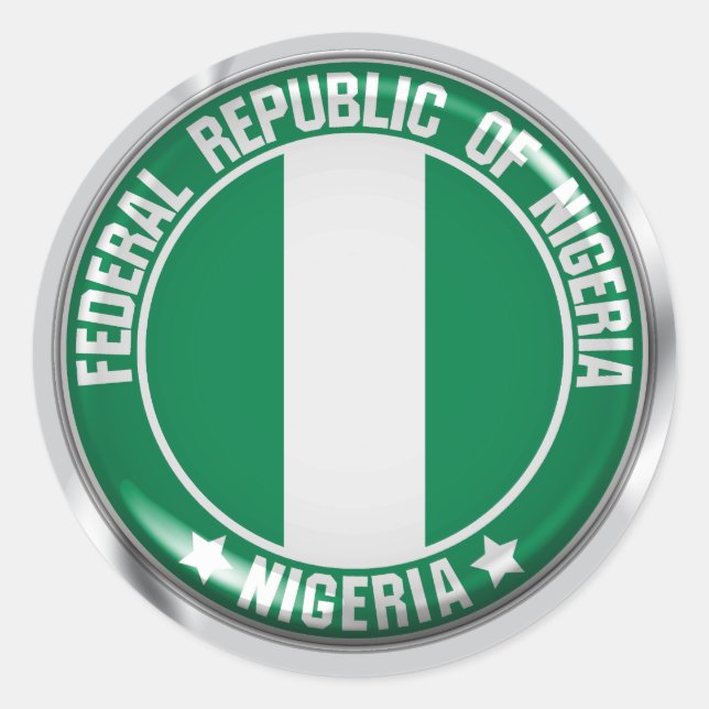 Adesivo Redondo Nigeria Round Emblem (Frente)