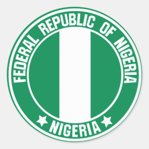 Adesivo Redondo Nigeria Round Emblem