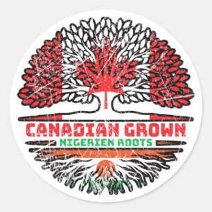 Adesivo Redondo Nigerien Canada Tree Roots Flag