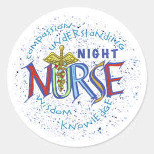 Adesivo Redondo Night Nurse Motto