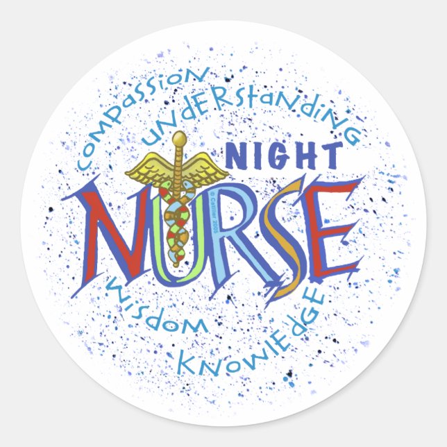Adesivo Redondo Night Nurse Motto (Frente)