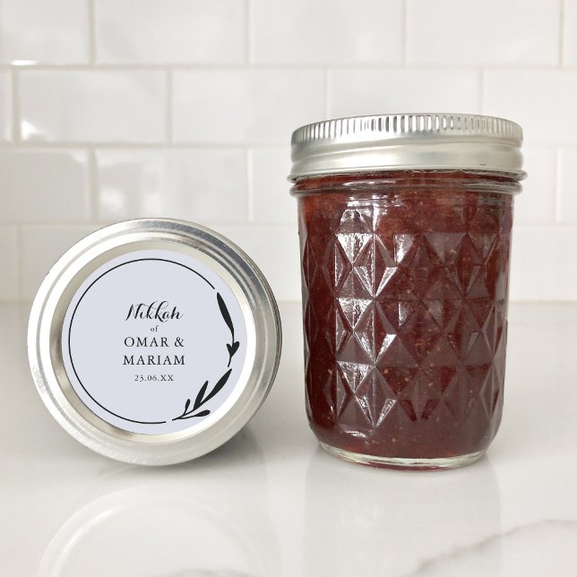 Adesivo Redondo Nikkah Elegant Cloud Botanical Weding Favor (Criador carregado)