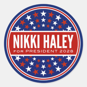 Adesivo Redondo Nikki Haley Presidente 2028