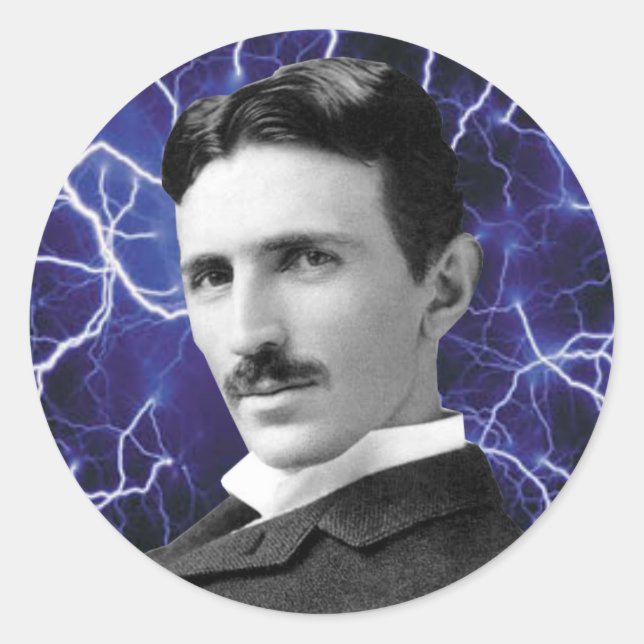Adesivo Redondo Nikola Tesla (Frente)