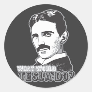 Adesivo Redondo Nikola Tesla
