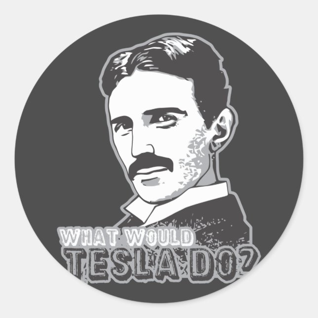 Adesivo Redondo Nikola Tesla (Frente)