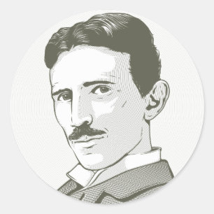 Adesivo Redondo Nikola Tesla