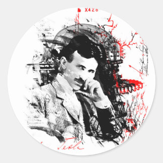Adesivo Redondo Nikola Tesla