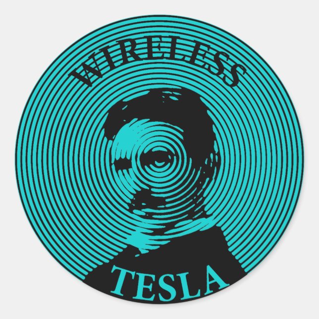 Adesivo Redondo Nikola Tesla (Frente)