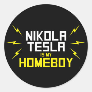 Adesivo Redondo Nikola Tesla é meu ficar em casa
