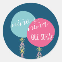 Nina o Nino Gender Reveal Tassel Balloon Marinho