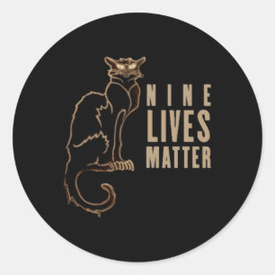 Adesivo Redondo Nine Vive Black Cat Sticker