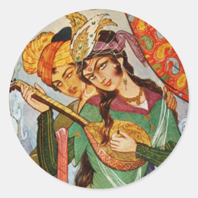 Adesivo Redondo Ninfoma Persa Miniatura com setar em detalhes (Frente)