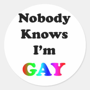 Adesivo Redondo Ninguém sabe que sou Gay