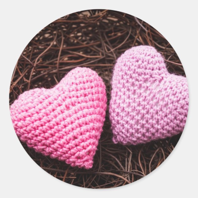 Adesivo Redondo Ninho Com Corações (Frente)