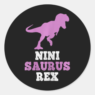 Adesivo Redondo Nini-saurus Rex Dino Dinosaur Ninisaurus Funny