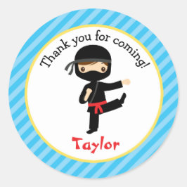 Adesivo Redondo Ninja Birthday Stickers Personalizados Boy Favors