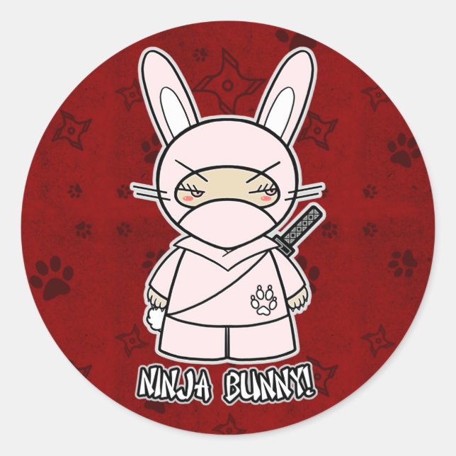 Adesivo Redondo Ninja Bunny! No Red Sticker (Frente)
