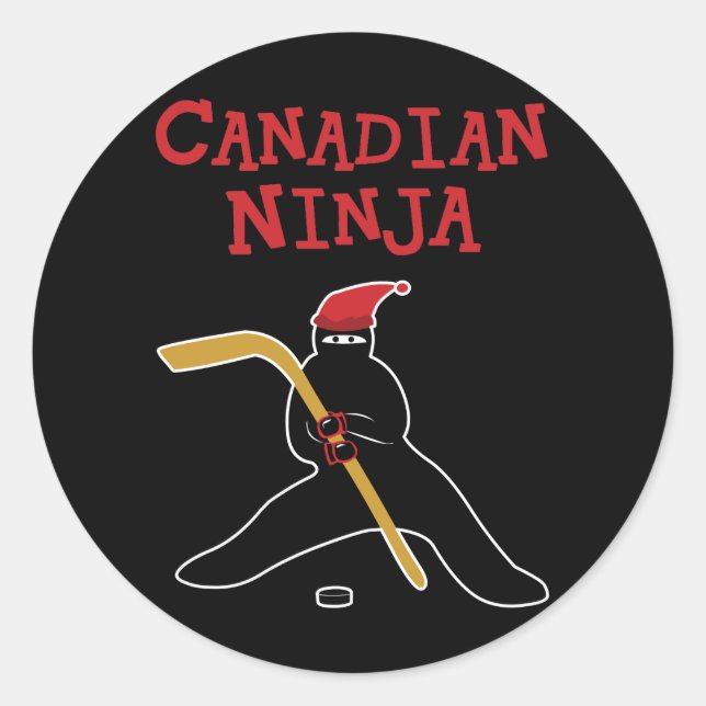 Adesivo Redondo Ninja canadense (Frente)