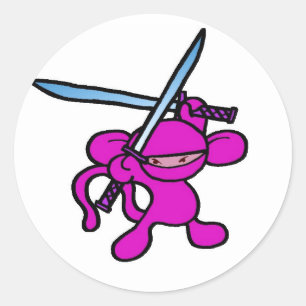 Adesivo Redondo Ninja cor-de-rosa Despesa-Nenhumas palavras